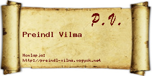 Preindl Vilma névjegykártya